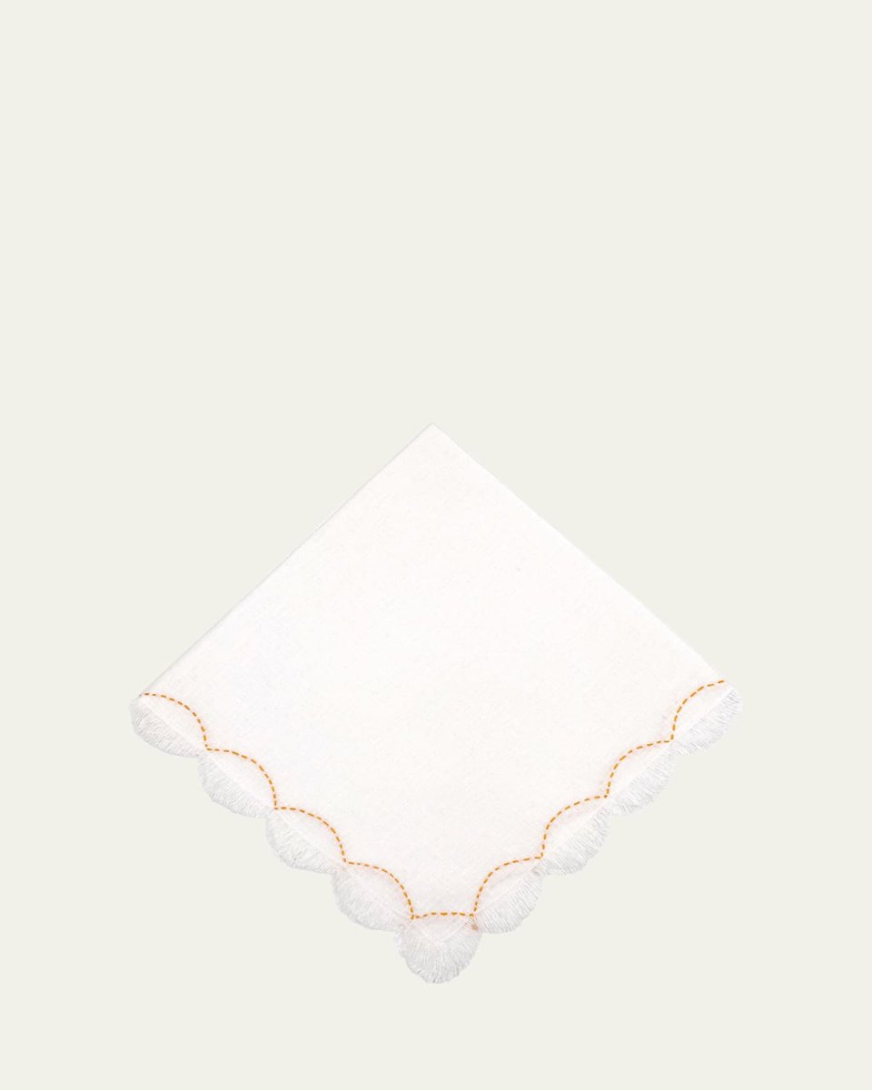 Orange Petal Embroidered Napkin